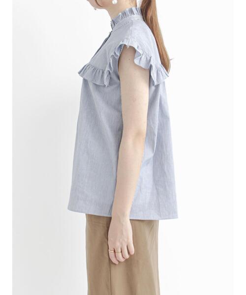 Te chichi（テチチ）の「ローンスタンドフリルブラウス（シャツ/ブラウス・レディース・オフホワイト/ブラウン/ブラック/ブルー・ﾌﾘ-）」の21枚目の写真