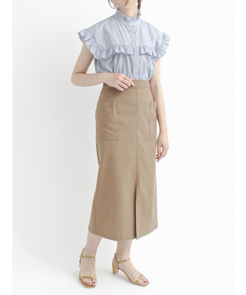 Te chichi（テチチ）の「ローンスタンドフリルブラウス（シャツ/ブラウス・レディース・オフホワイト/ブラウン/ブラック/ブルー・ﾌﾘ-）」の8枚目の写真