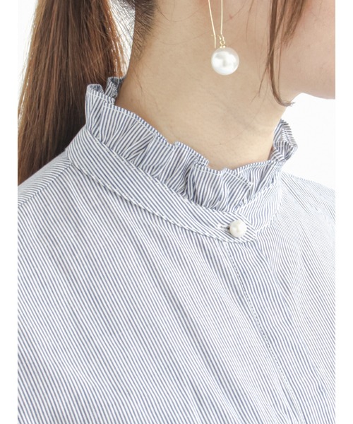 Te chichi（テチチ）の「ローンスタンドフリルブラウス（シャツ/ブラウス・レディース・オフホワイト/ブラウン/ブラック/ブルー・ﾌﾘ-）」の12枚目の写真