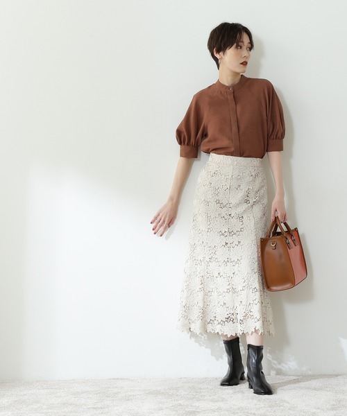 N.（N. Natural Beauty Basic）（エヌエヌナチュラルビューティーベーシック）の「◆スクエアパイピングトートバッグ（トートバッグ・レディース・ベージュ/レオパード/オレンジ・ﾌﾘ-）」の8枚目の写真