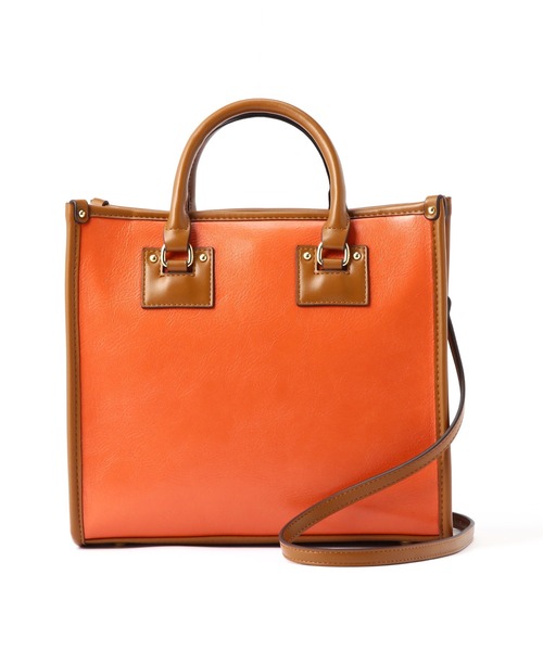 N.（N. Natural Beauty Basic）（エヌエヌナチュラルビューティーベーシック）の「◆スクエアパイピングトートバッグ（トートバッグ・レディース・ベージュ/レオパード/オレンジ・ﾌﾘ-）」の10枚目の写真