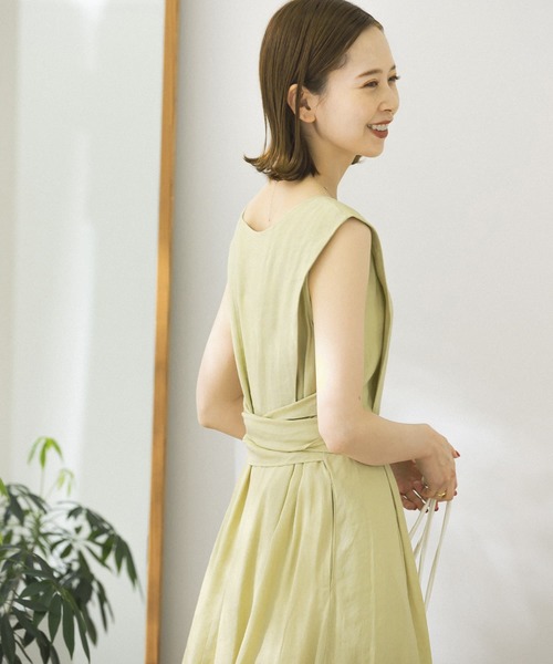 URBAN RESEARCH ROSSO WOMEN（アーバンリサーチ　ロッソ）の「リボンマキシワンピース（ワンピース・レディース・ブラック/ベージュ/グリーン/イエロー系その他・FREE）」の6枚目の写真