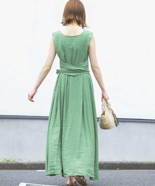 URBAN RESEARCH ROSSO WOMEN（アーバンリサーチ　ロッソ）の「リボンマキシワンピース（ワンピース・レディース・ブラック/ベージュ/グリーン/イエロー系その他・FREE）」の16枚目の写真