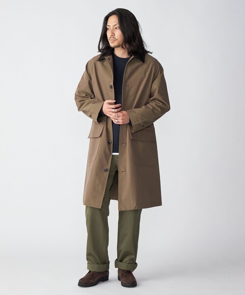 SHIPS(シップス)の「*SHIPS: リラックスフィット ラグランスリーブ ハンティング ステンカラー コート(ステンカラーコート・メンズ・オリーブ/ネイビー・SMALL/MEDIUM/LARGE/X-LARGE)」の3枚目の写真