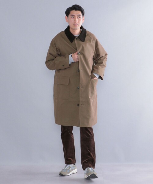 SHIPS(シップス)の「*SHIPS: リラックスフィット ラグランスリーブ ハンティング ステンカラー コート(ステンカラーコート・メンズ・オリーブ/ネイビー・SMALL/MEDIUM/LARGE/X-LARGE)」の5枚目の写真