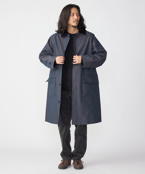 SHIPS(シップス)の「*SHIPS: リラックスフィット ラグランスリーブ ハンティング ステンカラー コート(ステンカラーコート・メンズ・オリーブ/ネイビー・SMALL/MEDIUM/LARGE/X-LARGE)」の6枚目の写真