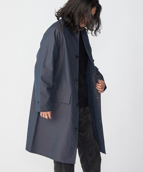 SHIPS(シップス)の「*SHIPS: リラックスフィット ラグランスリーブ ハンティング ステンカラー コート(ステンカラーコート・メンズ・オリーブ/ネイビー・SMALL/MEDIUM/LARGE/X-LARGE)」の14枚目の写真