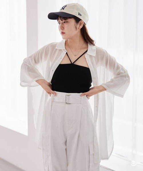 Heather（ヘザー）の「シアーオーバーシャツ（半袖） 157868