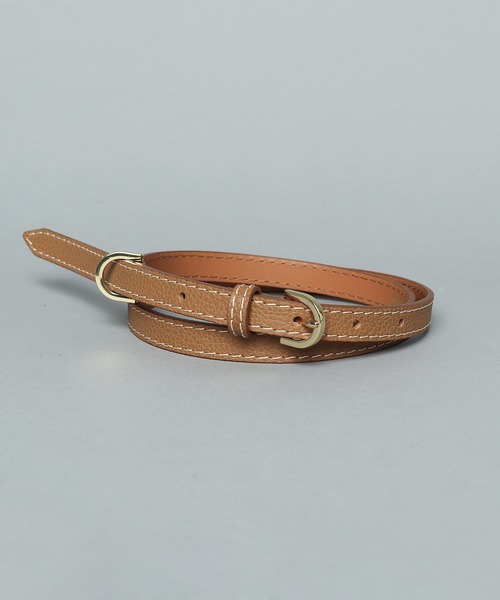 MAISON BOINET（メゾンボワネ）の「【 MAISON BOINET / メゾンボワネ 】 GRAINED CALF LEATHER STITCH BELT / グレインカーフレザーステッチベルト（ベルト・レディース・ブラック/ダークブラウン・75/80）」の2枚目の写真