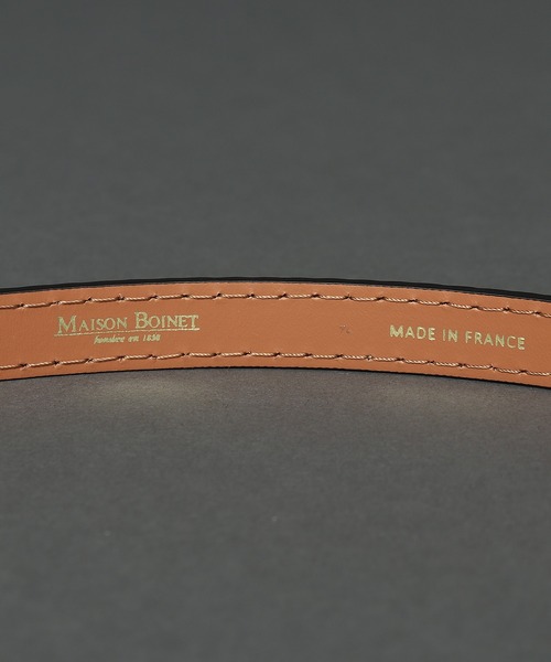 MAISON BOINET（メゾンボワネ）の「【 MAISON BOINET / メゾンボワネ 】 GRAINED CALF LEATHER STITCH BELT / グレインカーフレザーステッチベルト（ベルト・レディース・ブラック/ダークブラウン・75/80）」の6枚目の写真