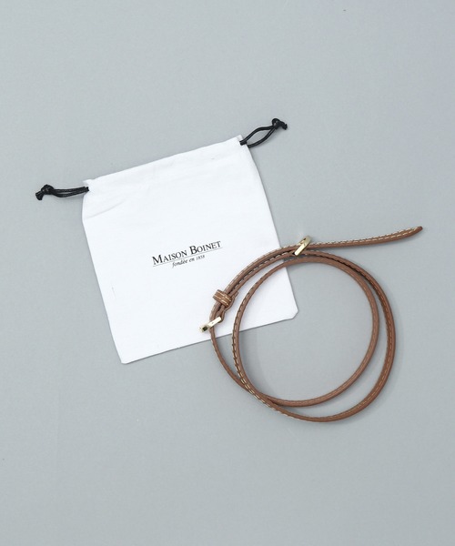 MAISON BOINET 15mmベルトin calf grainedキャメル 追加2》【MAISON BOINET/メゾンボワネ】15mm belt in calf printed