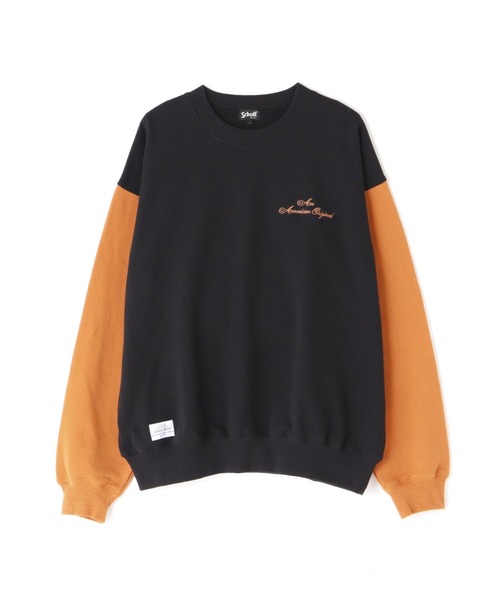 schott（ショット）の「【WEB LIMITED】Schott/ショット/2TONE CREW SWEAT/2トーン クルーネック スウェット（スウェット・メンズ・ブラック/ブルー/ネイビー/オートミール・MEDIUM/LARGE/X-LARGE/XX-LARGE）」の11枚目の写真