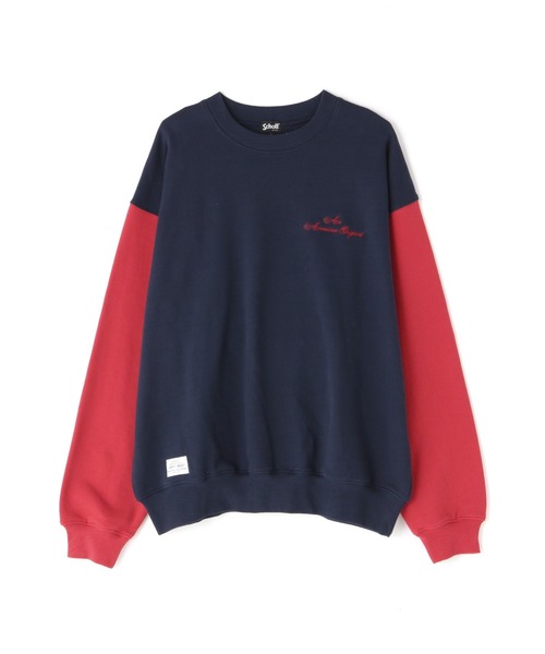 schott（ショット）の「【WEB LIMITED】Schott/ショット/2TONE CREW SWEAT/2トーン クルーネック スウェット（スウェット・メンズ・ブラック/ブルー/ネイビー/オートミール・MEDIUM/LARGE/X-LARGE/XX-LARGE）」の19枚目の写真