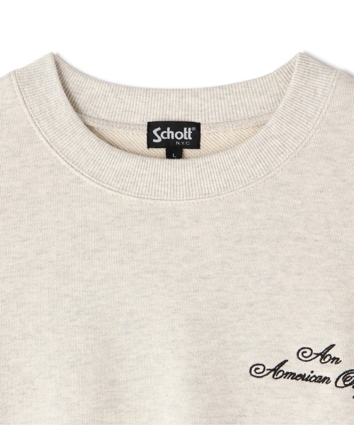 schott（ショット）の「【WEB LIMITED】Schott/ショット/2TONE CREW SWEAT/2トーン クルーネック スウェット（スウェット・メンズ・ブラック/ブルー/ネイビー/オートミール・MEDIUM/LARGE/X-LARGE/XX-LARGE）」の8枚目の写真