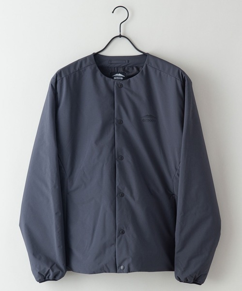 OUTDOOR PRODUCTS APPAREL(アウトドアプロダクツアパレル)の「ノーカラー中綿ブルゾン 撥水 防風 ストレッチ 防花粉 紫外線対策機能 ワンポイントブランドロゴ(ブルゾン・メンズ・ブラック/カーキ/チャコールグレー・X-LARGE/LARGE/MEDIUM)」の5枚目の写真