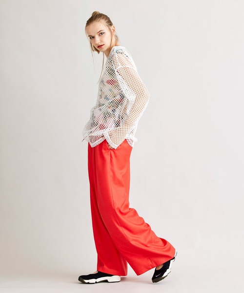 NOISE MAKER（ノイズメーカー）の「メッシュプルオーバータンクセット（Tシャツ/カットソー・レディース・ホワイト/ブラック・FREE）」の5枚目の写真