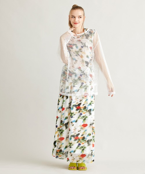 NOISE MAKER（ノイズメーカー）の「メッシュプルオーバータンクセット（Tシャツ/カットソー・レディース・ホワイト/ブラック・FREE）」の8枚目の写真