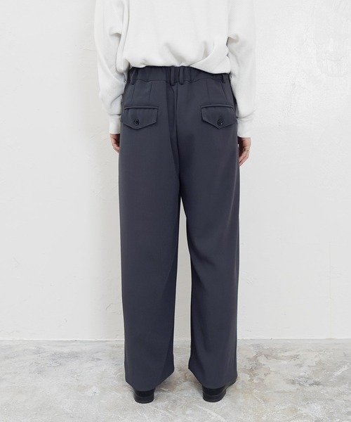 Air Tokyo（エアートウキョー）の「Tenshin×AirTokyo collaboration : wide straight slacks / ワイドストレートスラックス（スラックス・メンズ・チャコールグレー/グリーン・MEDIUM/LARGE）」の8枚目の写真