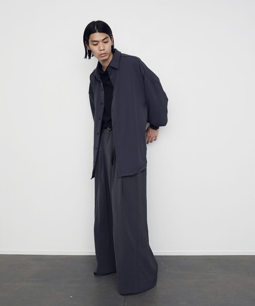 Air Tokyo（エアートウキョー）の「Tenshin×AirTokyo collaboration : wide straight slacks / ワイドストレートスラックス（スラックス・メンズ・チャコールグレー/グリーン・MEDIUM/LARGE）」の10枚目の写真