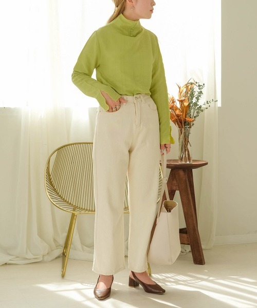 Bab（バブ）の「シアーサッカーストライプブラウス（シャツ/ブラウス・レディース・ブラック/ピンク/ライトグリーン/アイボリー・M）」の18枚目の写真