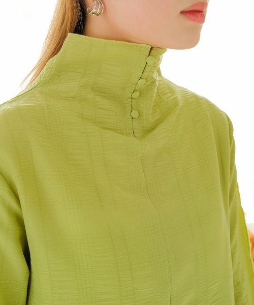 Bab（バブ）の「シアーサッカーストライプブラウス（シャツ/ブラウス・レディース・ブラック/ピンク/ライトグリーン/アイボリー・M）」の20枚目の写真