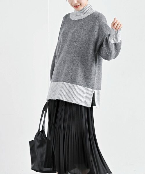 rps(アールピーエス)の「バイカラーハイネックニットプルオーバー(ニット/セーター・レディース・チャコールグレー/杢グレー/ベージュ系その他3/イエロー・M/フリー)」の19枚目の写真