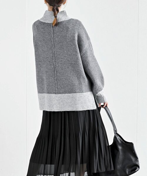 rps(アールピーエス)の「バイカラーハイネックニットプルオーバー(ニット/セーター・レディース・チャコールグレー/杢グレー/ベージュ系その他3/イエロー・M/フリー)」の5枚目の写真