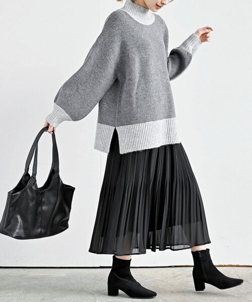 rps(アールピーエス)の「バイカラーハイネックニットプルオーバー(ニット/セーター・レディース・チャコールグレー/杢グレー/ベージュ系その他3/イエロー・M/フリー)」の22枚目の写真