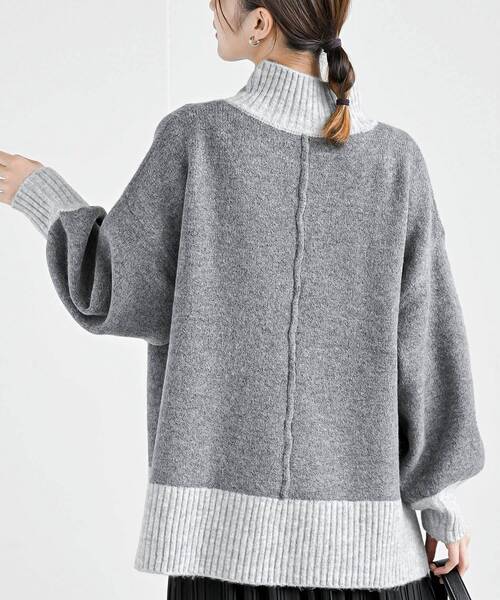 rps(アールピーエス)の「バイカラーハイネックニットプルオーバー(ニット/セーター・レディース・チャコールグレー/杢グレー/ベージュ系その他3/イエロー・M/フリー)」の16枚目の写真