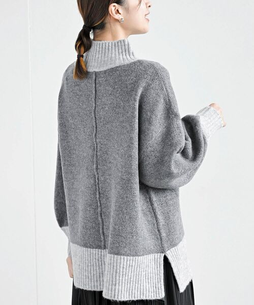 rps(アールピーエス)の「バイカラーハイネックニットプルオーバー(ニット/セーター・レディース・チャコールグレー/杢グレー/ベージュ系その他3/イエロー・M/フリー)」の11枚目の写真