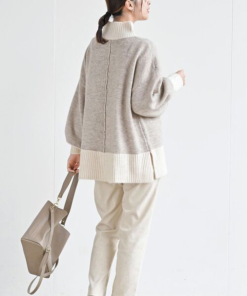 rps(アールピーエス)の「バイカラーハイネックニットプルオーバー(ニット/セーター・レディース・チャコールグレー/杢グレー/ベージュ系その他3/イエロー・M/フリー)」の6枚目の写真