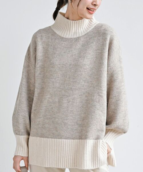 rps(アールピーエス)の「バイカラーハイネックニットプルオーバー(ニット/セーター・レディース・チャコールグレー/杢グレー/ベージュ系その他3/イエロー・M/フリー)」の14枚目の写真