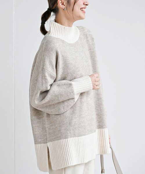 rps(アールピーエス)の「バイカラーハイネックニットプルオーバー(ニット/セーター・レディース・チャコールグレー/杢グレー/ベージュ系その他3/イエロー・M/フリー)」の12枚目の写真