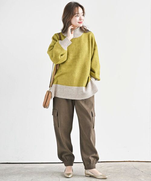 rps(アールピーエス)の「バイカラーハイネックニットプルオーバー(ニット/セーター・レディース・チャコールグレー/杢グレー/ベージュ系その他3/イエロー・M/フリー)」の21枚目の写真