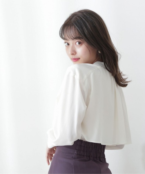 PROPORTION BODY DRESSING（プロポーションボディドレッシング）の「ティアードジョーゼットブラウス / 1212210004（シャツ/ブラウス・レディース・ホワイト系その他/ブラウン系その他/ネイビー・SMALL/MEDIUM）」の5枚目の写真