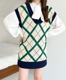 Heather | 柄ニットVEST  165358(ベスト)