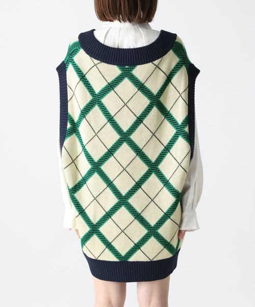 Heather（ヘザー）の「柄ニットVEST  165358（ベスト・レディース・ホワイト系/ブラウン系/グリーン系・FREE）」の5枚目の写真