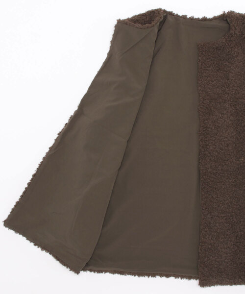 coca（coca）（コカ）の「ミドル丈ボアベスト（ベスト・レディース・ブラウン/アイボリー・ONE SIZE）」の17枚目の写真