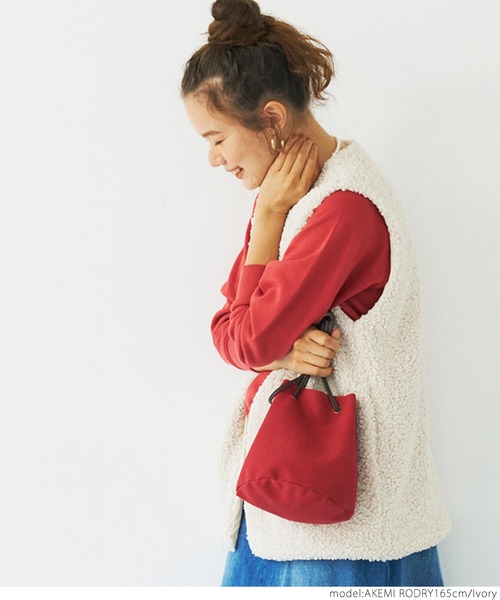 coca（coca）（コカ）の「ミドル丈ボアベスト（ベスト・レディース・ブラウン/アイボリー・ONE SIZE）」の15枚目の写真