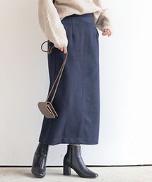 スエードポンチロングタイトスカート