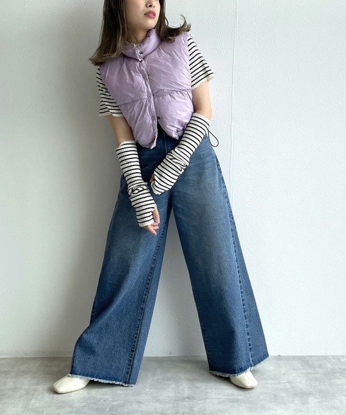 w closet（ダブルクローゼット）の「フレアデニムパンツ（デニムパンツ・レディース・ブルー/ダークグレー・FREE）」の12枚目の写真