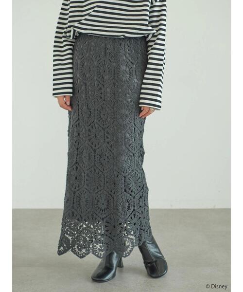 Disney（ディズニー）の「シルエットレーススカート/Mickey（スカート・レディース・アイボリー/チャコールグレー・FREE）」の8枚目の写真