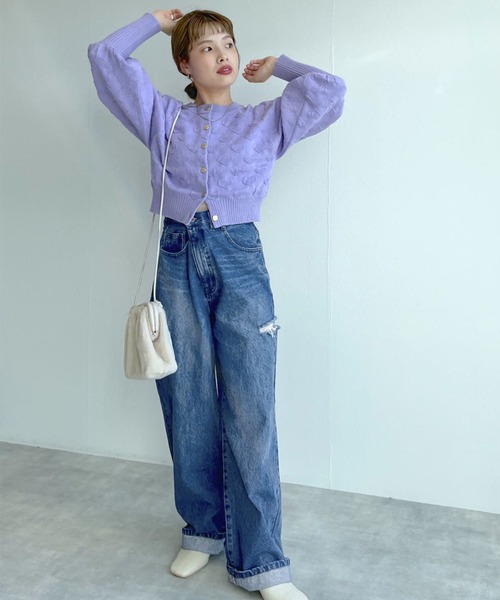 Alley by w closet(アリーバイダブルクローゼット)の「【Alley】ダメージデニムワイドパンツ(デニムパンツ・レディース・ブルー系その他/ブルー系その他2・FREE)」の11枚目の写真