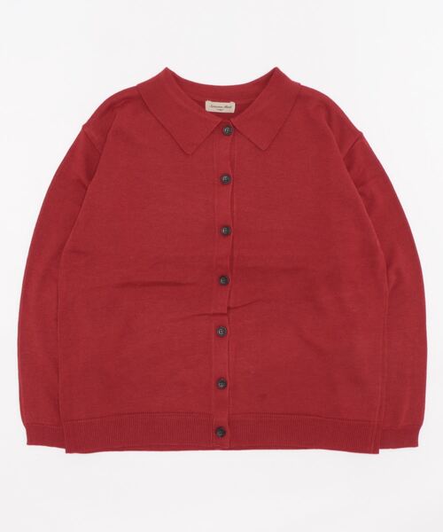 Samansa Mos2（サマンサ モスモス）の「襟付ニットカーディガン（カーディガン/ボレロ・レディース・ベージュ/レッド/グリーン/チャコール・ﾌﾘ-）」の4枚目の写真