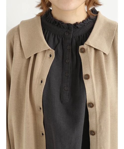 Samansa Mos2（サマンサ モスモス）の「襟付ニットカーディガン（カーディガン/ボレロ・レディース・ベージュ/レッド/グリーン/チャコール・ﾌﾘ-）」の13枚目の写真