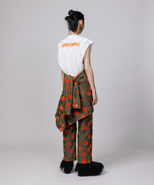 NON TOKYO（ノントーキョー）の「NON TOKYO/ノントーキョー/フロッキーフラワーデニムパンツ（デニムパンツ・レディース・ブラック/カーキ/インディゴブルー・1/2）」の18枚目の写真