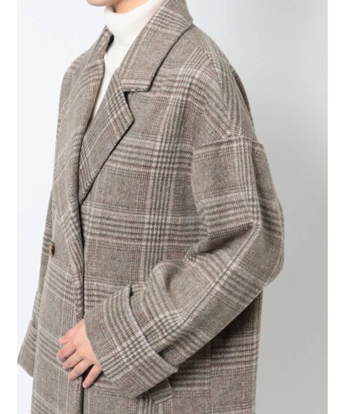 COTORICA（コトリカ）の「ワイドカラーチェックチェスターコート（チェスターコート・レディース・ベージュ/モカ・SMALL/MEDIUM）」の19枚目の写真
