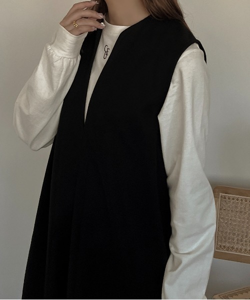 apres jour clair（アプレジュールクレア）の「【apres jour clair】ストレートジャンスカ【ZOZOTOWN限定アイテム】（ジャンパースカート・レディース・ブラック/ブラウン系その他/ベージュ・X-LARGE/フリー）」の15枚目の写真