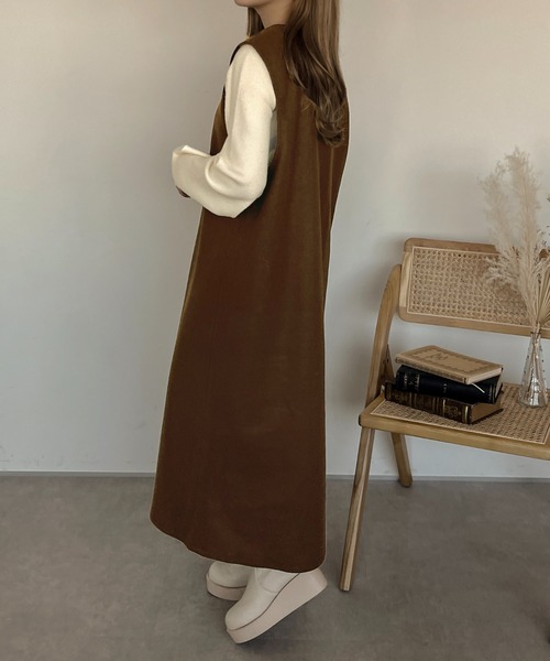 apres jour clair（アプレジュールクレア）の「【apres jour clair】ストレートジャンスカ【ZOZOTOWN限定アイテム】（ジャンパースカート・レディース・ブラック/ブラウン系その他/ベージュ・X-LARGE/フリー）」の22枚目の写真