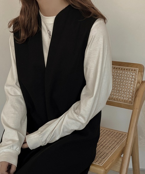 apres jour clair（アプレジュールクレア）の「【apres jour clair】ストレートジャンスカ【ZOZOTOWN限定アイテム】（ジャンパースカート・レディース・ブラック/ブラウン系その他/ベージュ・X-LARGE/フリー）」の5枚目の写真